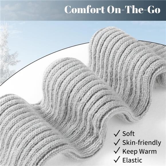 2 Leg Warmers for Women - Leg Warmers 80s Ribbed Knitted Long Socks - Picture 5 of 7